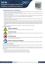 NuAire XS12GL Installation And Maintenance Manual