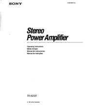 Sony TA-N220 Operating Instructions Manual