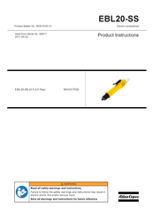 Atlas Copco EBL20-SS Product Instructions