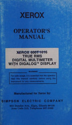 Xerox 600T1616 Operator's Manual