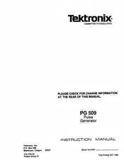 Tektronix PG 509 Instruction Manual