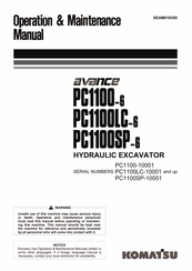 Komatsu avance PC1100SP-6 Operation & Maintenance Manual