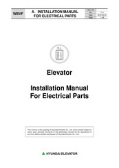 Hyundai Elevator WBVF Installation Manual