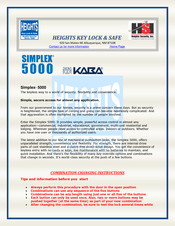 Kaba SIMPLEX 5000 Instructions