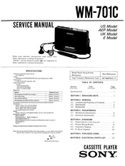 Sony Walkman WM-701C US Service Manual