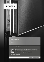 Siemens KU15RADF0Z Information For Use