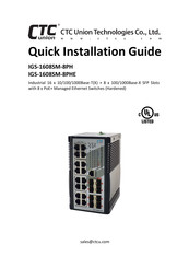 CTC Union IGS-1608SM-8PHE Quick Installation Manual