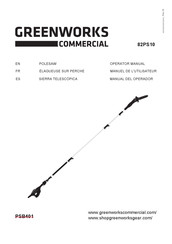 GreenWorks Commercial PSB401 Operator's Manual