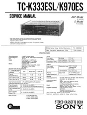 Sony TC-K333ESL Service Manual