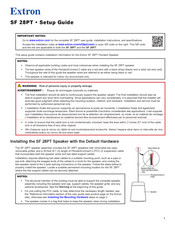 Extron Electronics SF 28PT Setup Manual