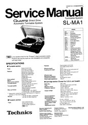 Technics SL-MA1 Service Manual