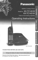 Panasonic KXTC1451B - CORDLESS 900 ANALOG Operating Instructions Manual
