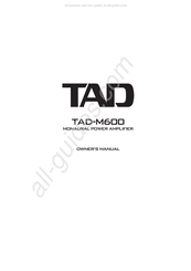 TAD TAD-M600 Owner's Manual