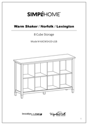 SIMPLIHOME brooklyn + max WyndenHall AXCWSH20-LGB Manual