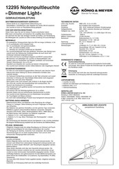Konig & Meyer Dimmer Light 12295 Instructions For Use Manual