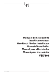 Bpt VSE/301 Installation Manual