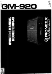 Pioneer GM-920 Owner's Manual