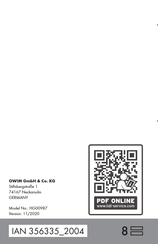 Parkside 356335 2004 Operation And Safety Notes