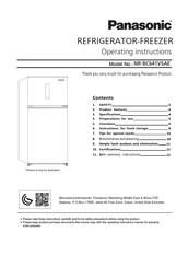 Panasonic NR-BC641VSAE Operating Instructions Manual