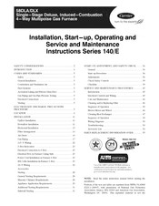 Carrier 140/E Series Installation, Start-Up, Operating And Service And Maintenance Instructions