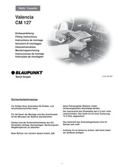 Bosch Blaupunkt Valencia CM 127 Fitting Instructions Manual