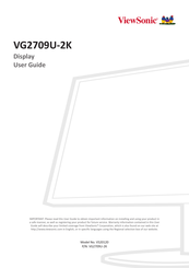 ViewSonic VG2709U-2K User Manual