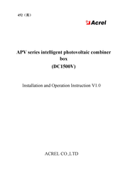 Acrel APV Series Installation And Operation Instruction Manual