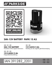 Parkside 391282 2201 Translation Of The Original Instructions