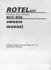 Rotel RCC-935 Owner's Manual
