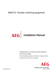 AEG MEAT E3 Installation Manual