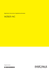 Sartorius WZA25-NC Application Instructions