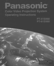 Panasonic PT-61SX60 Operating Instructions Manual