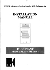 KEF 40B Installation Manual