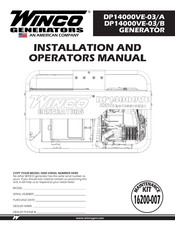 Winco DP14000VE-03/A Installation And Operator's Manual