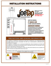 JoeTap JT-QN24-120 Installation Instructions Manual