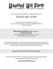 Haunted Hill Farm FRASER HILL FARM HHWITCH-48FLSA Helpful Tips