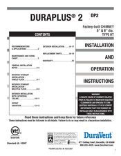 DuraVent DP2 Installation And Operation Instruction Manual