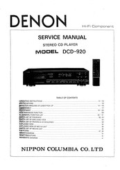 Nippon Columbia Denon DCD-920 Service Manual