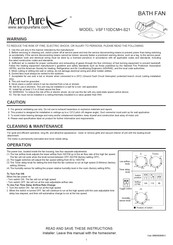 AeroPure VSF110DCMH-S21 Manual