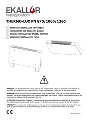 Ekallor THERMO-LUX PN 870 Installation And Operating Manual