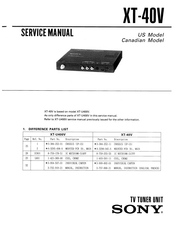 Sony XT-40V Service Manual