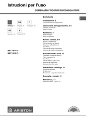 Ariston MBT 1912 FI Operating Instructions Manual