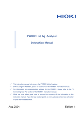 Hioki PW8001 Ld Instruction Manual