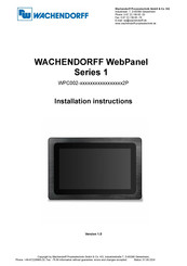 Wachendorff 1 Series Installation Instructions Manual