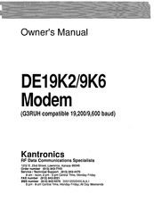 Kantronics DE19K2/9K6 Owner's Manual