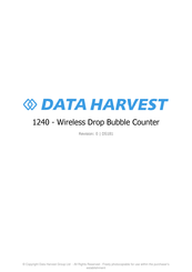 Data Harvest Smart Wireless Drop Bubble Counter 1240 Manual