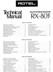 Rotel RX-803 Technical Manual