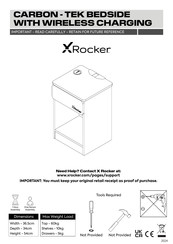 XROCKER CARBON-TEK BEDSIDE WITH WIRELESS CHARGING Manual