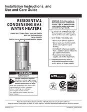 A.O. Smith series 121 Installation Instructions Manual