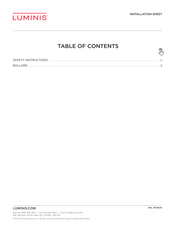 LUMINIS INLINE LN601B Manual